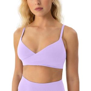 imageCrossOver Sports Bra for Women  Low Support Adjustable Cami Straps Cross Front Workout Yoga Bras  FlexFlowLilac