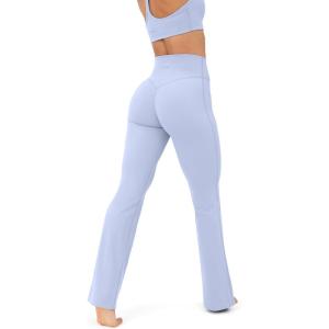 imageHigh Waisted Flare Leggings for Women  Buttery Soft Bell Bottom Workout Flared Wide Leg Yoga Pants  FlexFlowSeabreeze