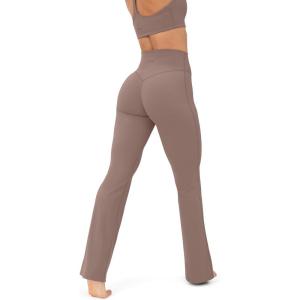 imageHigh Waisted Flare Leggings for Women  Buttery Soft Bell Bottom Workout Flared Wide Leg Yoga Pants  FlexFlowTeak