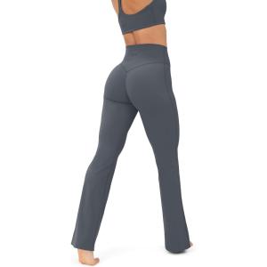 imageHigh Waisted Flare Leggings for Women  Buttery Soft Bell Bottom Workout Flared Wide Leg Yoga Pants  FlexFlowThunder