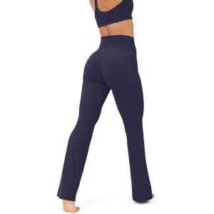 imageHigh Waisted Flare Leggings for Women  Buttery Soft Bell Bottom Workout Flared Wide Leg Yoga Pants  FlexFlowTwilight