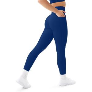 imageLeggings with Pockets  Compressive High Waisted Butt Sculpting Womens Full Length Workout Pants  HiPerformIndigo