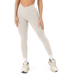 imagePilates Crossover Leggings for Women  Buttery Soft High Waisted V Cut Cross Waist Workout Yoga Pants  FlexFlowMoon