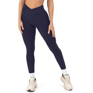 imagePilates Crossover Leggings for Women  Buttery Soft High Waisted V Cut Cross Waist Workout Yoga Pants  FlexFlowTwilight