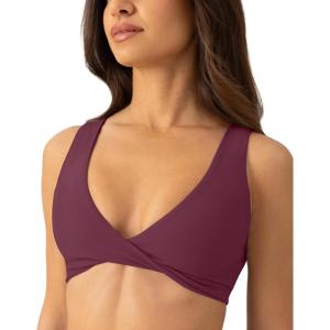 imageTwo Ways Twist Sports Bra for Women  Customizable Coverage Convertible Twist Front ampamp Back Workout Bra FlexFlowBordeaux