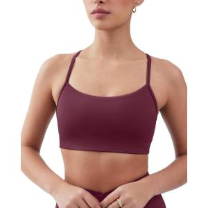 imageYoga Racerback Bras for Women  Buttery Soft Low Support Scoop Neck YBack Thin Strap Sports Bra  FlexFlowBordeaux