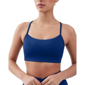 imageYoga Racerback Bras for Women  Buttery Soft Low Support Scoop Neck YBack Thin Strap Sports Bra  FlexFlowIndigo