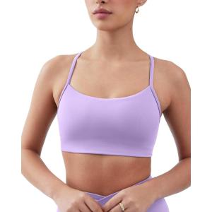 imageYoga Racerback Bras for Women  Buttery Soft Low Support Scoop Neck YBack Thin Strap Sports Bra  FlexFlowLilac
