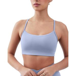 imageYoga Racerback Bras for Women  Buttery Soft Low Support Scoop Neck YBack Thin Strap Sports Bra  FlexFlowSeabreeze