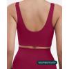 imageCompression Sports Bras for Women  Medium Support Square Neck Longline Workout Bra Removable Pads  HiPerformBerry