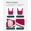 imageCompression Sports Bras for Women  Medium Support Square Neck Longline Workout Bra Removable Pads  HiPerformBerry