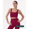 imageCompression Sports Bras for Women  Medium Support Square Neck Longline Workout Bra Removable Pads  HiPerformBerry