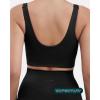 imageCompression Sports Bras for Women  Medium Support Square Neck Longline Workout Bra Removable Pads  HiPerformBlack