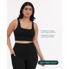 imageCompression Sports Bras for Women  Medium Support Square Neck Longline Workout Bra Removable Pads  HiPerformBlack