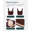 imageCompression Sports Bras for Women  Medium Support Square Neck Longline Workout Bra Removable Pads  HiPerformCocoa