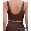 imageCompression Sports Bras for Women  Medium Support Square Neck Longline Workout Bra Removable Pads  HiPerformCocoa