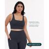 imageCompression Sports Bras for Women  Medium Support Square Neck Longline Workout Bra Removable Pads  HiPerformGraphite