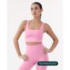 imageCompression Sports Bras for Women  Medium Support Square Neck Longline Workout Bra Removable Pads  HiPerformPetal