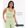 imageCompression Sports Bras for Women  Medium Support Square Neck Longline Workout Bra Removable Pads  HiPerformPistachio