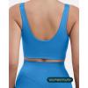 imageCompression Sports Bras for Women  Medium Support Square Neck Longline Workout Bra Removable Pads  HiPerformRoyal Blue
