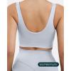 imageCompression Sports Bras for Women  Medium Support Square Neck Longline Workout Bra Removable Pads  HiPerformSilver