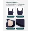 imageCompression Sports Bras for Women  Medium Support Square Neck Longline Workout Bra Removable Pads  HiPerformTwilight