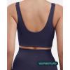 imageCompression Sports Bras for Women  Medium Support Square Neck Longline Workout Bra Removable Pads  HiPerformTwilight