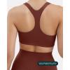 imageRacerback Supportive Sports Bras for Women  High Support Scoop Neck Gym Workout Bra Removable Pads  HiPerformChocolate