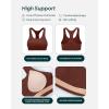 imageRacerback Supportive Sports Bras for Women  High Support Scoop Neck Gym Workout Bra Removable Pads  HiPerformChocolate