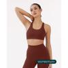 imageRacerback Supportive Sports Bras for Women  High Support Scoop Neck Gym Workout Bra Removable Pads  HiPerformChocolate