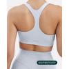imageRacerback Supportive Sports Bras for Women  High Support Scoop Neck Gym Workout Bra Removable Pads  HiPerformSilver