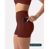 imageShorts with Pockets  Compressive High Waisted Butt Sculpting 4quot ampamp 6quot Womens Biker Shorts  HiPerform XXS to 3XChocolate