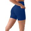 imageShorts with Pockets  Compressive High Waisted Butt Sculpting 4quot ampamp 6quot Womens Biker Shorts  HiPerform XXS to 3XIndigo
