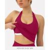 imageWorkout Halter Tops for Women Built in Bra  Low Support V Neck Backless Sports Tank Top Shelf Bra  HiPerformBerry