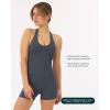 imageWorkout Halter Tops for Women Built in Bra  Low Support V Neck Backless Sports Tank Top Shelf Bra  HiPerformThunder