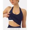 imageWorkout Halter Tops for Women Built in Bra  Low Support V Neck Backless Sports Tank Top Shelf Bra  HiPerformTwilight