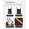 imageYoga Tank Top with Built in Bra for Women  Medium Support Shelf Bra Soft Workout Camisole Tops  FlexFlowCocoa
