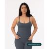 imageYoga Tank Top with Built in Bra for Women  Medium Support Shelf Bra Soft Workout Camisole Tops  FlexFlowThunder