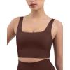 imageCompression Sports Bras for Women  Medium Support Square Neck Longline Workout Bra Removable Pads  HiPerformCocoa