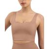imageCompression Sports Bras for Women  Medium Support Square Neck Longline Workout Bra Removable Pads  HiPerformSienna