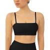 imageSports Bandeau Bras for Women  Padded Low Support Workout Yoga Bandeau Bra with Convertible Straps  FlexFlowBlack