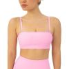 imageSports Bandeau Bras for Women  Padded Low Support Workout Yoga Bandeau Bra with Convertible Straps  FlexFlowBubblegum