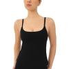 imageYoga Tank Top with Built in Bra for Women  Medium Support Shelf Bra Soft Workout Camisole Tops  FlexFlowBlack