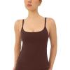 imageYoga Tank Top with Built in Bra for Women  Medium Support Shelf Bra Soft Workout Camisole Tops  FlexFlowCocoa