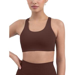 imageRacerback Supportive Sports Bras for Women  High Support Scoop Neck Gym Workout Bra Removable Pads  HiPerformCocoa