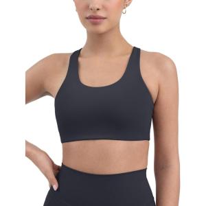 imageRacerback Supportive Sports Bras for Women  High Support Scoop Neck Gym Workout Bra Removable Pads  HiPerformGraphite