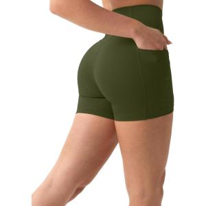 imageShorts with Pockets  Compressive High Waisted Butt Sculpting 4quot ampamp 6quot Womens Biker Shorts  HiPerform XXS to 3XArmy