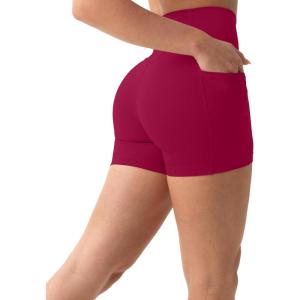 imageShorts with Pockets  Compressive High Waisted Butt Sculpting 4quot ampamp 6quot Womens Biker Shorts  HiPerform XXS to 3XBerry