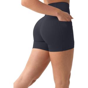 imageShorts with Pockets  Compressive High Waisted Butt Sculpting 4quot ampamp 6quot Womens Biker Shorts  HiPerform XXS to 3XGraphite