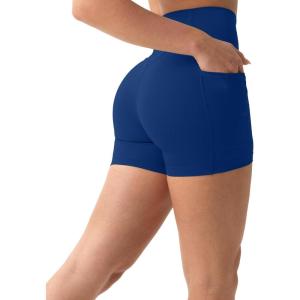 imageShorts with Pockets  Compressive High Waisted Butt Sculpting 4quot ampamp 6quot Womens Biker Shorts  HiPerform XXS to 3XIndigo